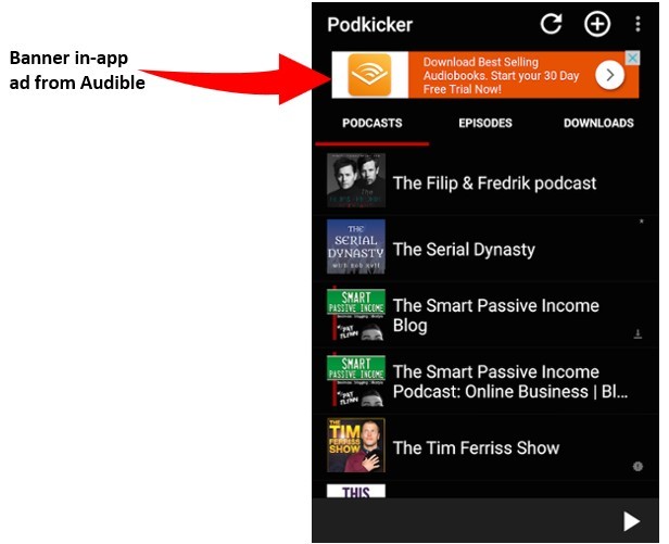Audible - Banner App Ad - Source - Localytics Blog - 7 Exceptional App Ads That Actually Drive Installs