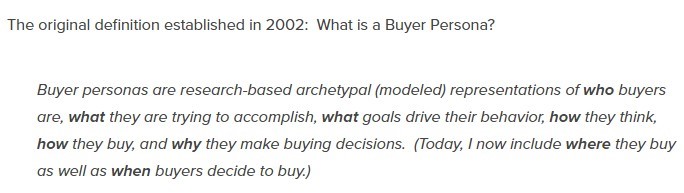 DEFINITION BY TONY ZAMBITO ON WHAT IS A BUYER PERSONA